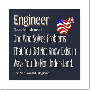 Funny Engineer Definition Awesome Engineering Gift For Ohio State Population Posters and Art